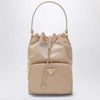 Prada Duet bucket bag in beige Re-Nylon