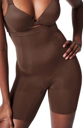 Spanx SPANXsculpt OnCore High Waist MidThigh Shorts in Chestnut Brown at Nordstrom, Size X-Large