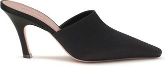 Amina Muaddi Black Silk Womens Sandals