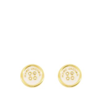 Marc Jacobs Accessoires, Dames, Geel, ONE Size, Messing Knoop Stud Oorbellen