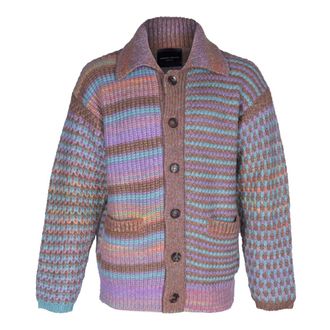 Roberto Collina Truien & Vesten, Heren, Veelkleurig, L, Wol, Cardigan in overhemdstijl