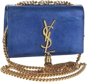 Saint Laurent Pre-owned Vintage Schoudertas - Dames - Vintage Schoudertas - Blauw - ONE Size - Leer - Vintage