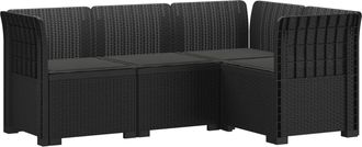 vidaXL Sof&aacute; De Jard&iacute;n Para 4 Personas Con Cojines Estilo Rattan Pp Vidaxl