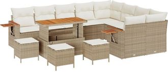 vidaXL Garden Sofa Set with Cushion 13 pcs Beige and Cream vidaXL