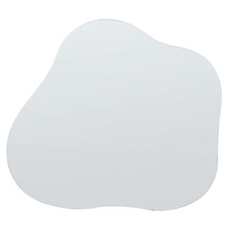 Beliani Beliani - Espejo De Pared De Vidrio Plateado 50 X 55 Cm Sin Marco Ovalado Accesorio Bagneux