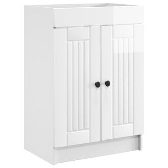 vidaXL Cabinet Debajo Del Fregadero Blanco Brillante 56 X 37,5 X 81 Cm Vidaxl