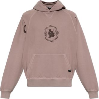 Palm Angels Katoenen sweatshirt met print - Heren - Hoodies - Roze - XL - Katoen - Hoodies & sweatvesten