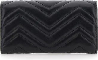 Gucci Womens Wallet Gg Marmont Continental Black Leather