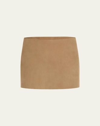 Khaite Jett Leather Mini Skirt