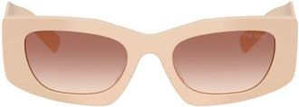 Prada 51mm Rectangular Sunglasses in Powder /Brown Bordeaux at Nordstrom