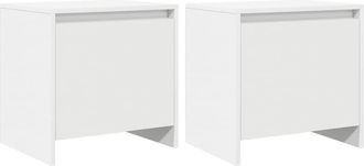 vidaXL Mesitas De Noche 2 Uds Madera Ingenier&iacute;a Blanco 45x34x44,5 Cm Vidaxl