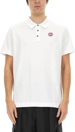 Canada Goose White Polo With Buttoned Placket And Logo Detail