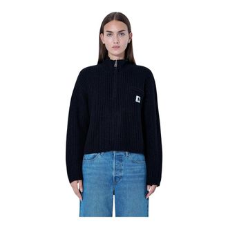 Carhartt Work in Progress Detroit Half Zip Sweater - Knitwear - Mujer - Negro - XS