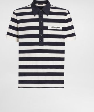 Dolce & Gabbana Striped Jersey Polo Shirt - Man T-shirts And Polos Multicolor 44