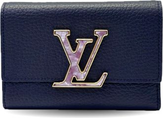 Louis Vuitton Taurillon Navy Leather Wallet (Tri-Fold) (Pre-Owned)