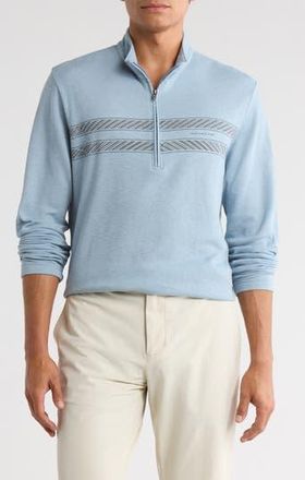 Travis Mathew Continent Edge Quarter Zip Pullover in Heather Dusty Blue at Nordstrom Rack, Size Xx-Large