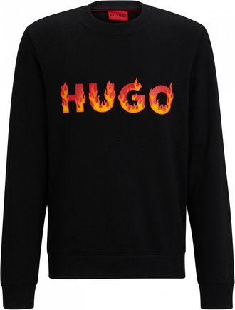HUGO BOSS Mens Ditmo Sweatshirt in Black Cotton - Size X-Large