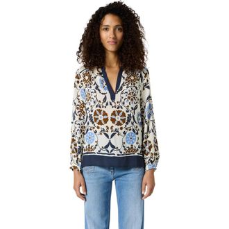 Gerard Darel Crystelle Printed Blouse in Ecru at Nordstrom, Size 14