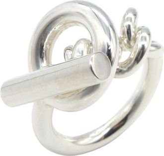 Herm&egrave;s Silver Silver 925 Band Ring (Pre-Owned)