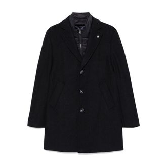 Manuel Ritz Blue Wool Blend Layered Coat - male - Manuel Ritz - Single-Breasted Coats - Blue - 3XL - Coats
