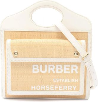 Burberry Pre-owned Burberry Pocket Raffia Satchel Ladies 29L3WKR16U416Z25