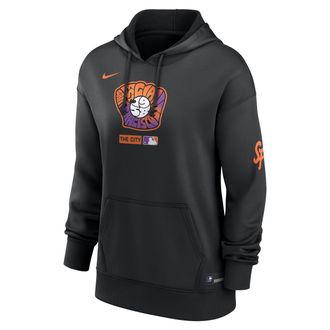 Nike Womens San Francisco Giants Authentic Collection City Connect Nike Therma MLB Pullover Hoodie in Black | 22MN912ZGIA-HR3