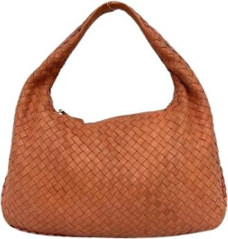 Bottega Veneta Pre-owned Intrecciato Leren Handtas - Dames - Vintage Schoudertas - Bruin - ONE Size - Leer - Vintage