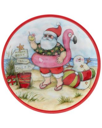 Certified International Santas Wish Melamine Canape Plates (Set of 12)