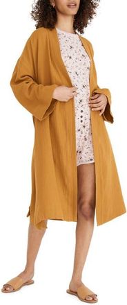 Madewell Double Gauze Cotton Robe in Antique Gold at Nordstrom, Size X-Small