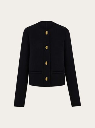 Ferragamo Women Wool and cashmere Gancini jacket Black