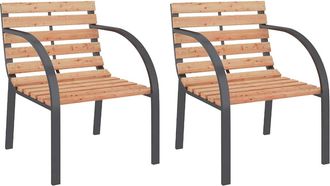 vidaXL Sillas De Jard&iacute;n 2 Unidades Madera Vidaxl