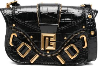 Balmain Schoudertas met logoplakkaat - Zwart