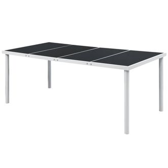 Berkfield Home Garden Table 190x90x74 cm Black Steel in Grey | Size: 190 x 90 x 74 cm