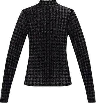 Amiri MA Quad Flocked Top - Dames - Longsleeves - Zwart - S - Leer - Tops