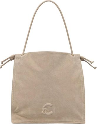 Coccinelle Dulse Suede Shopper - Dames - Schoudertassen - Beige - ONE Size - Su&egrave;de - Tassen