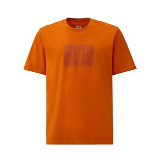 C.P. Company T-Shirts, male, Orange, Size: XL Cotton 30/1 T-Shirt