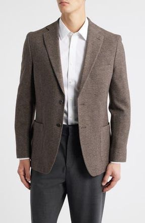 Vince Icon Relaxed Fit Knit Wool & Cotton Blend Sport Coat in Brown at Nordstrom Rack, Size 38 Regular