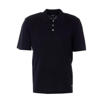 A.P.C. Polo - male - A.P.C. - Polo Shirts - Black - XL - Tops