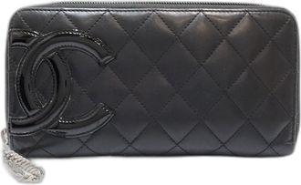 Chanel Black Pink Leather Chain/Shoulder Wallet (Pre-Owned)