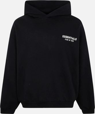 Fear of God Mens Fear Of God Black White Logo Essential Hoodie - Size: 36
