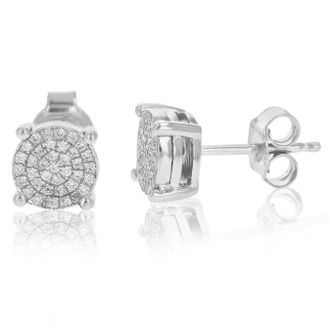 Vir Jewels 1/4 cttw Lab Grown Diamond Composite Earrings in Sterling Silver With Push Backs For Women