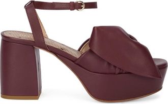 Red Valentino High Heel Sandals, female, Red, Size: 7 US Square Heel Sandal