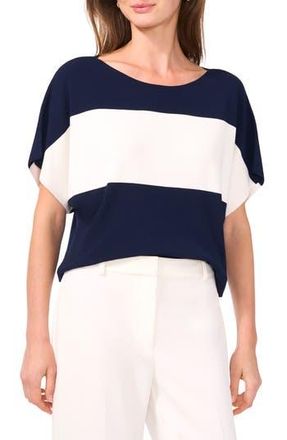 Halogen Boat Neck Drop Shoulder Top in Classic Navy/White at Nordstrom Rack, Size X-Small