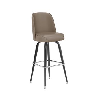 Flash Furniture James Commercial Grade Metal Barstool with Beige Swivel Bucket Seat