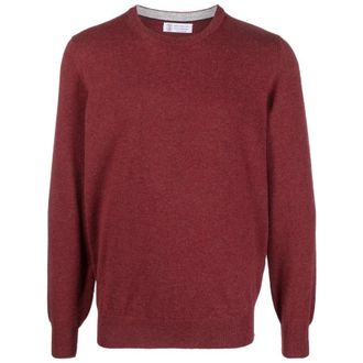 Brunello Cucinelli Red Crew Neck Sweater, Brand Size 56 (US Size 46)