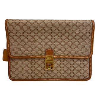 Celine Brown Pvc Clutch Bag Pouch (Pre-Owned)