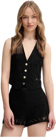 Gaud&igrave; Gilet con Bottoni Scollo a V - - Jackets - Donna - Nero - L