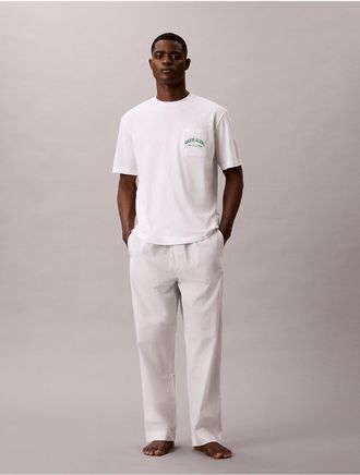 Calvin Klein Mens Heritage Classic Crewneck Sleep Tee - Open White - XL