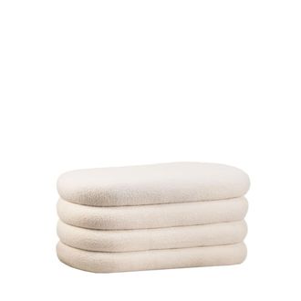 Klast Banco de borreguito blanco 100x45 cm