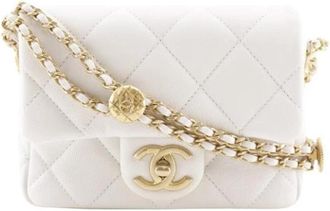 Chanel Pre-owned Leren Crossbodytas - Dames - Vintage Schoudertas - Wit - ONE Size - Leer - Vintage